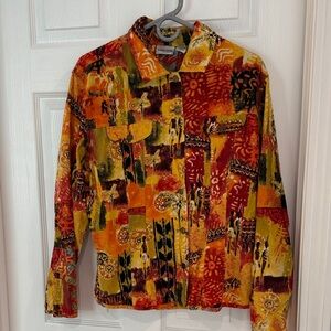 Chico's Vibrant Abstract Cotton Jacket